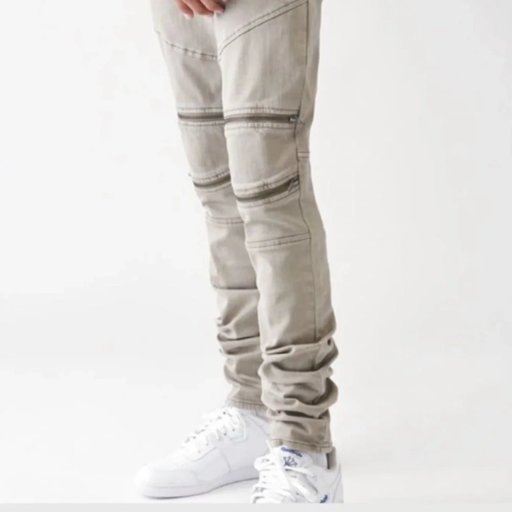 Pacsun Stacked Skinny Knee Zipper Jeans NWT